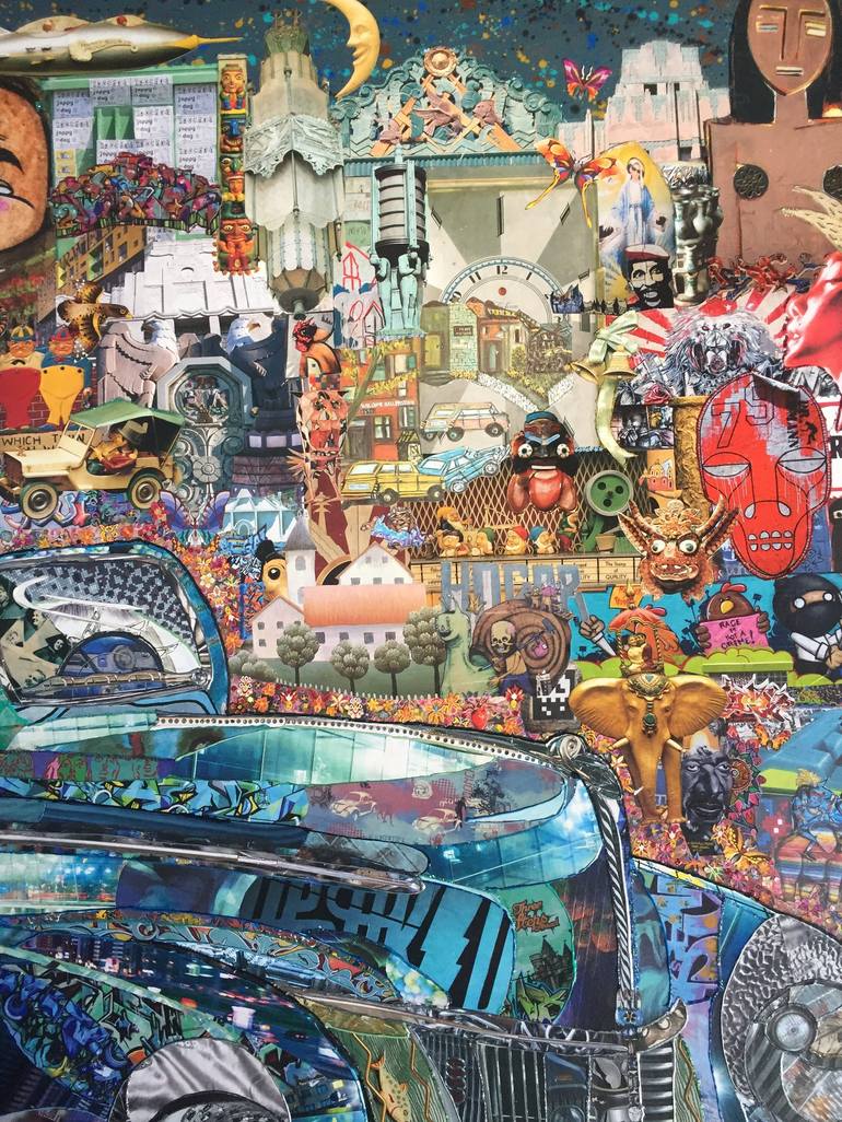 Original Figurative Automobile Collage by Moira McAinsh