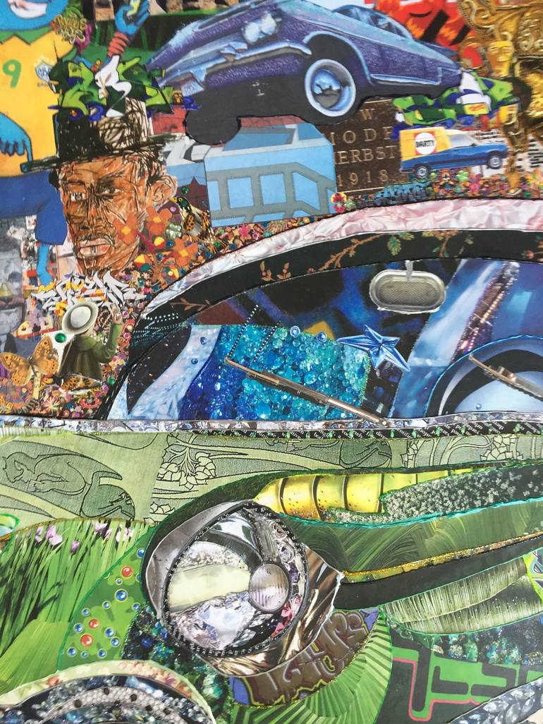 Original Figurative Automobile Collage by Moira McAinsh