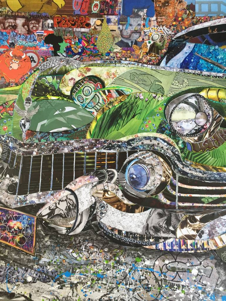 Original Figurative Automobile Collage by Moira McAinsh