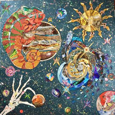 Original Figurative Outer Space Collage by Moira McAinsh