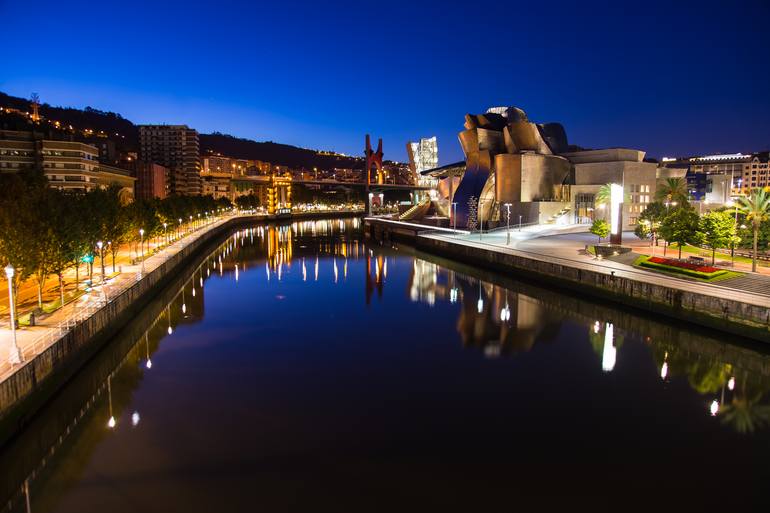 Bilbao at night Spain Europe 15