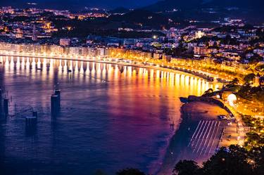 Donostia San Sebastian night panorama Spain Europe # 1 thumb