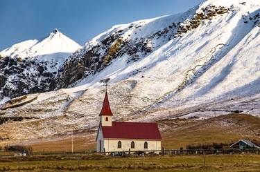 Small Icelandic church mountain landscape Europe # 36 thumb