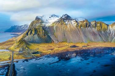 Vestrahorn Mountain aerial view Iceland Europe # 1 thumb