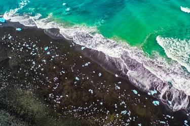 Aerial view of Diamond Beach Iceland Europe # 1 thumb