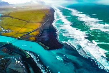 Aerial view of Diamond Beach Iceland Europe #10 thumb