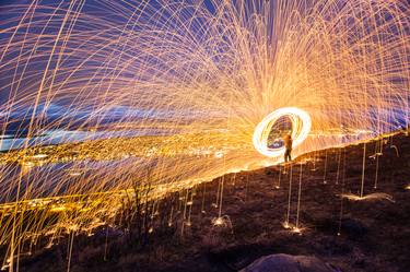 Light painting Tromso Norway Europe thumb