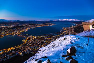 Arctic night in Tromso Norway Europe thumb