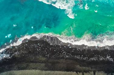 Aerial view of Diamond Beach Iceland thumb