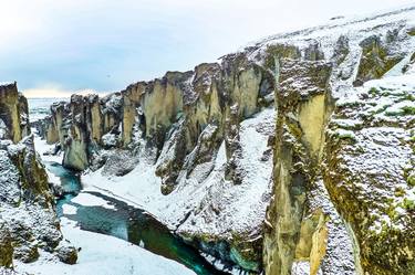 Aerial view of Fjaðrárgljúfur Iceland # 1 thumb