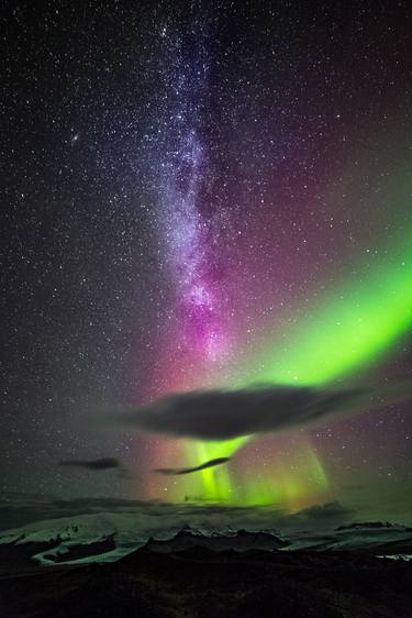 Milky Way Borealis Sky Iceland #2 thumb