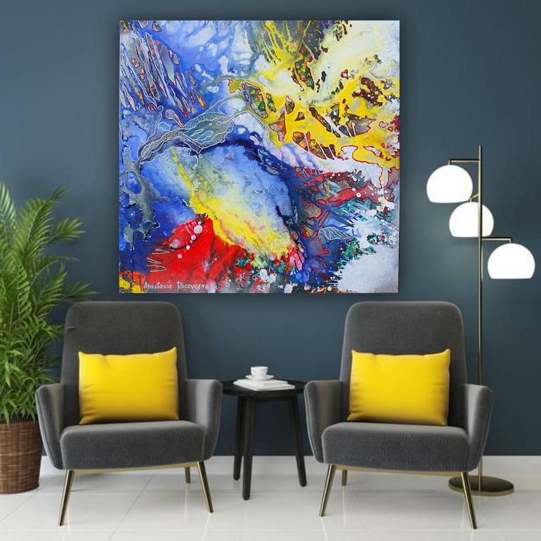 Original Abstract Expressionism Abstract Painting by Anastasia Racovcena