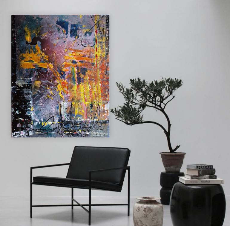 Original Abstract Expressionism Abstract Painting by Anastasia Racovcena