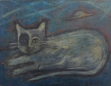Print of Cats Paintings by D Huntoon