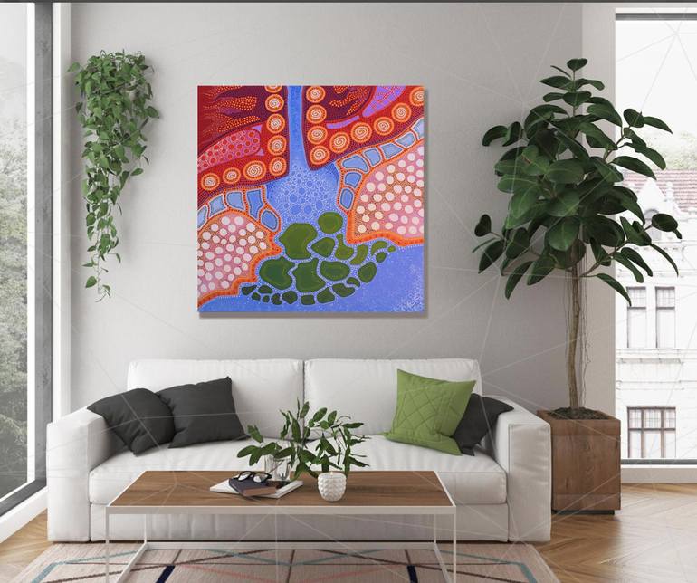 Original Indigenous dot style Abstract Mixed Media by Susanne Richards