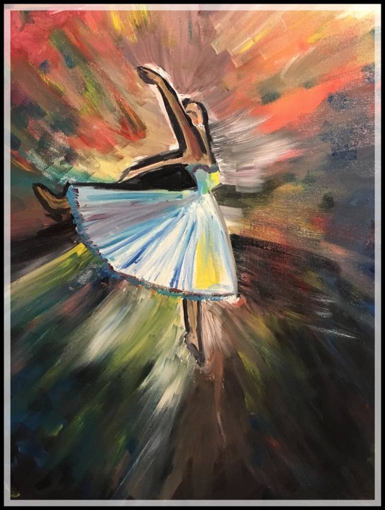 Ballerina - Moving with the wind Painting by Sandeep Mohan | Saatchi Art