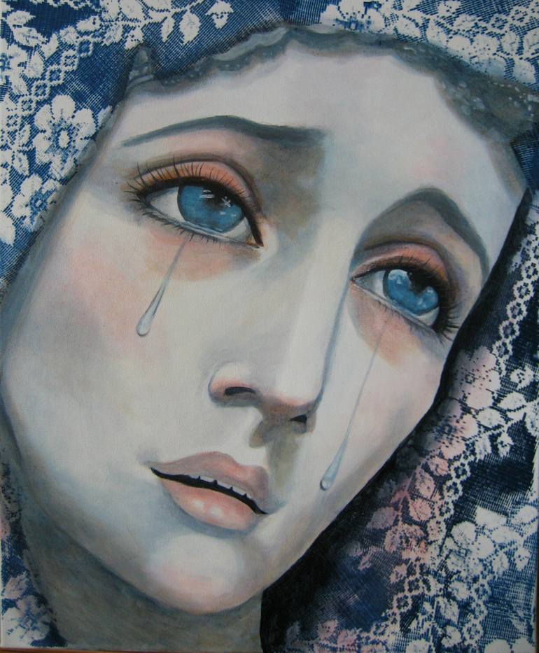 Weeping Mary Painting by Maya Yonika Saatchi Art