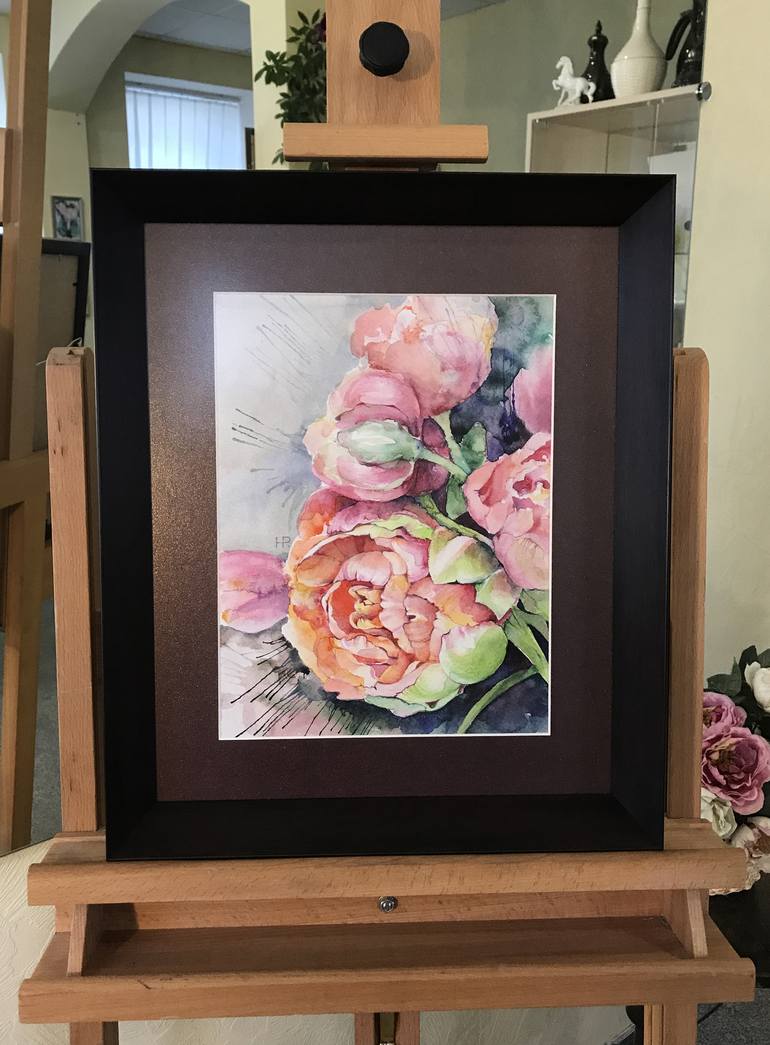 Original Illustration Floral Painting by Natasha Rumyantseva