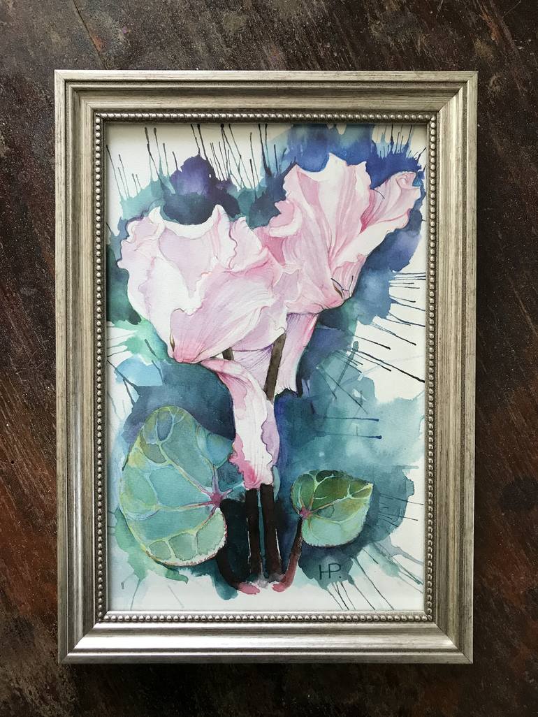 Original Art Deco Floral Painting by Natasha Rumyantseva