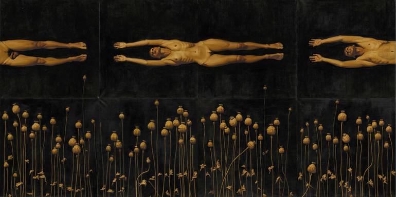 Original Surrealism People Painting by Alexey Chizhov