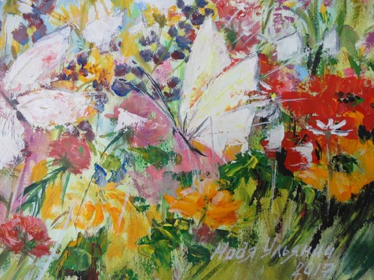 Original Impressionism Floral Painting by Nadya Ulyanich