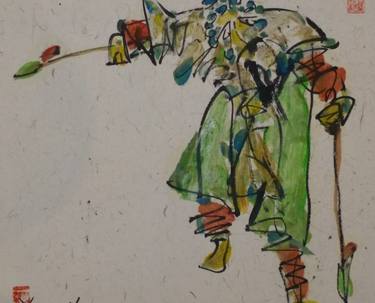 General with two spears( Peking opera series) thumb