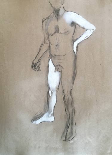 Original Figurative Nude Drawings by EKR Schlegel