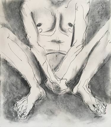 Original Figurative Nude Drawings by EKR Schlegel