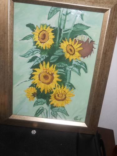 sunflowers with glass thumb
