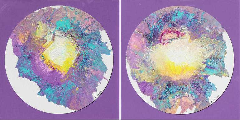 Pastel Explosion (A set of 2) Painting by Aquila Abdel Rahim | Saatchi Art
