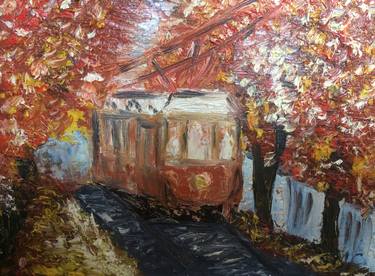 Original Impressionism Train Paintings by Marina Smirnova