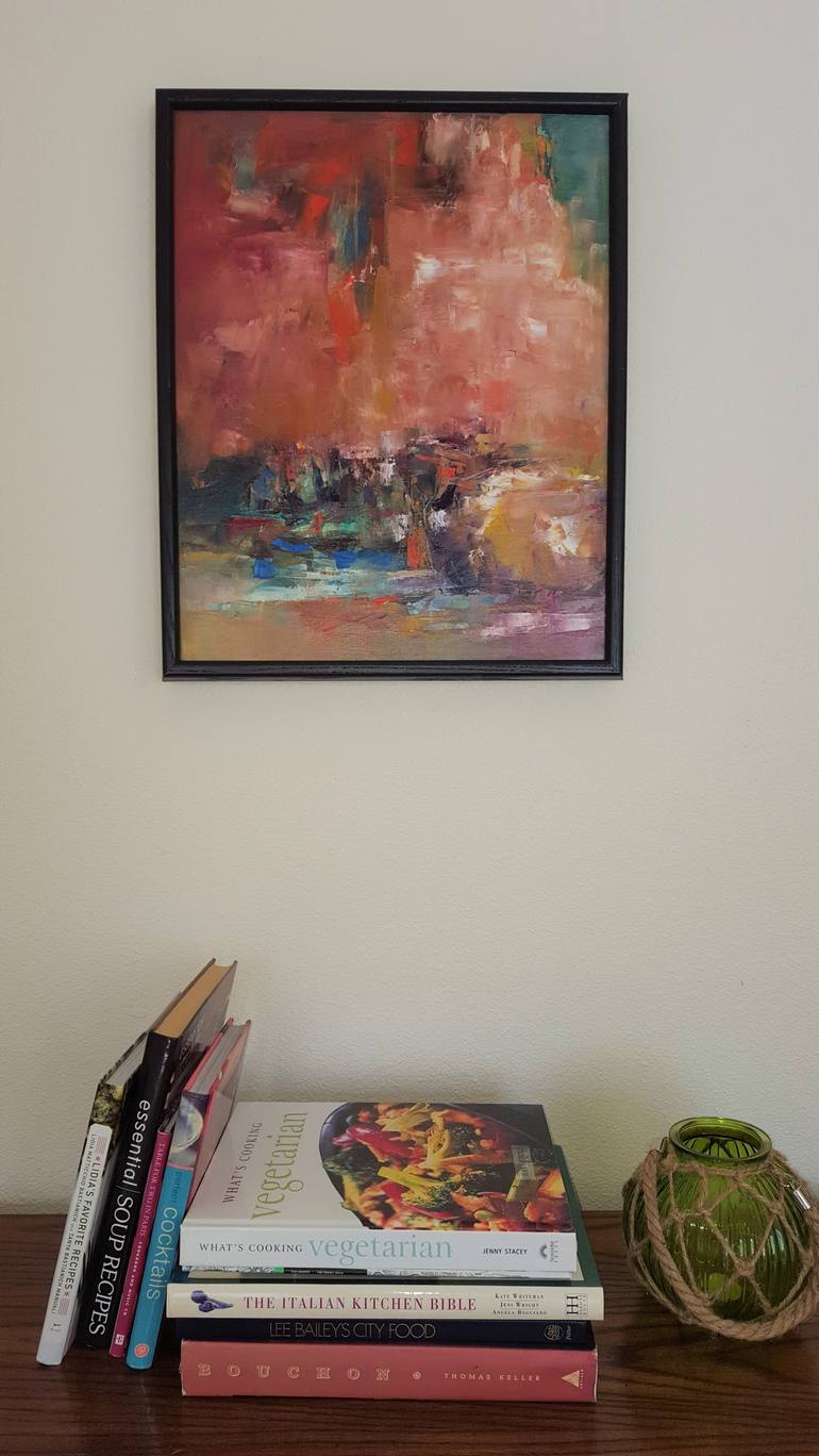 Original Abstract Landscape Painting by Dorina Hoffer