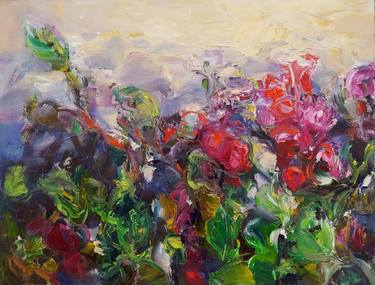 Original Abstract Expressionism Botanic Paintings by Dorina Hoffer