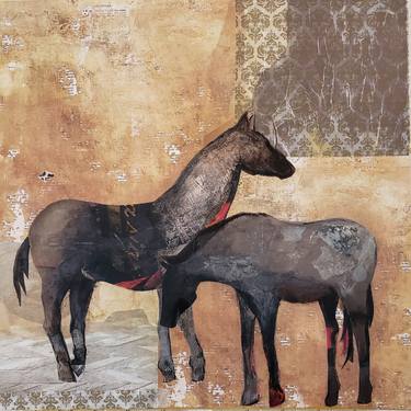 Original Abstract Expressionism Animal Collage by Dorina Hoffer