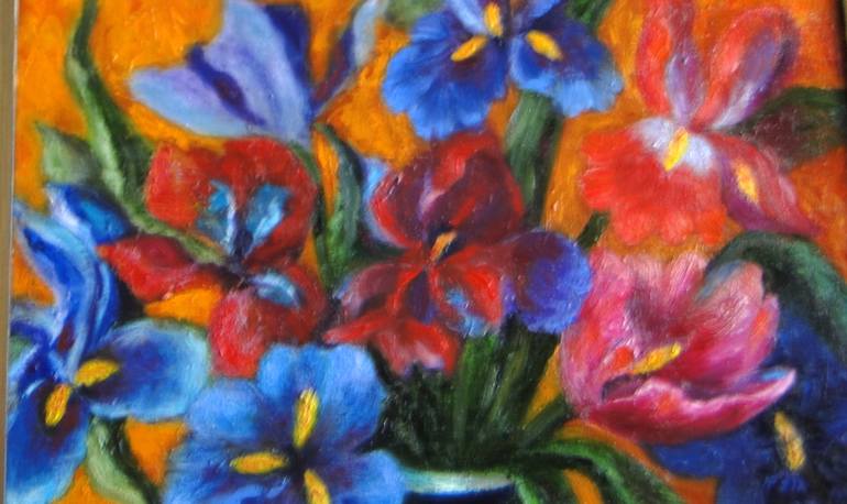 Original Expressionism Floral Painting by Marie T Harris