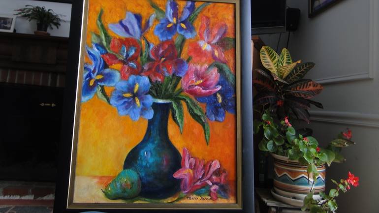 Original Expressionism Floral Painting by Marie T Harris