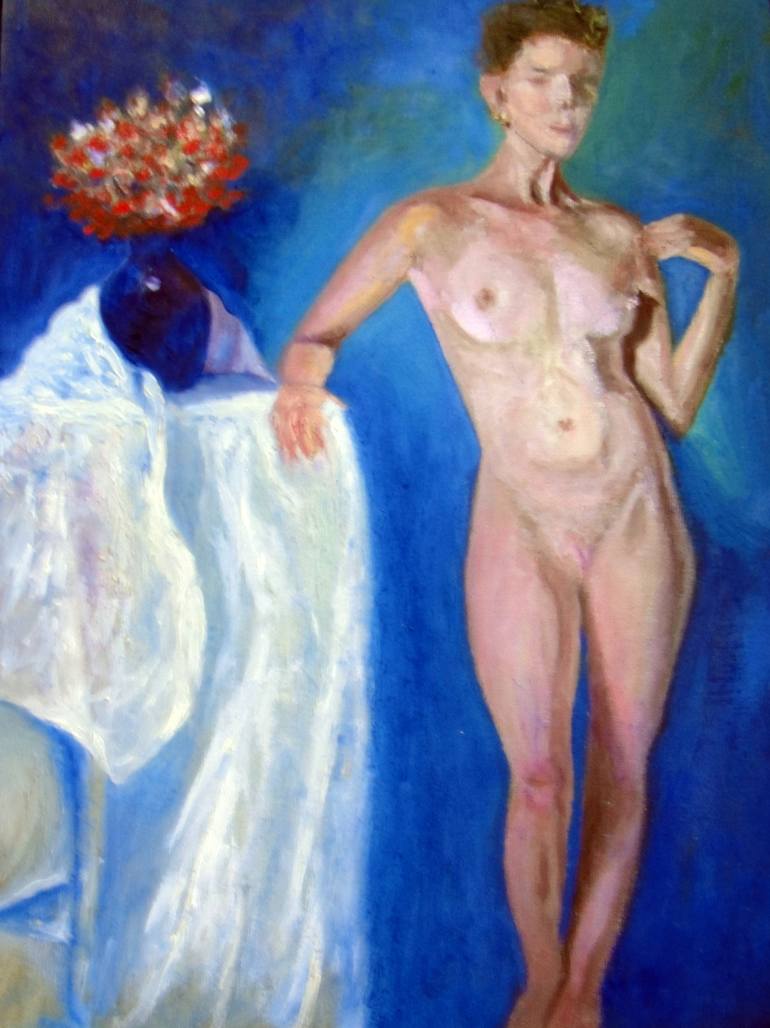 Original Figurative Nude Painting by Marie T Harris