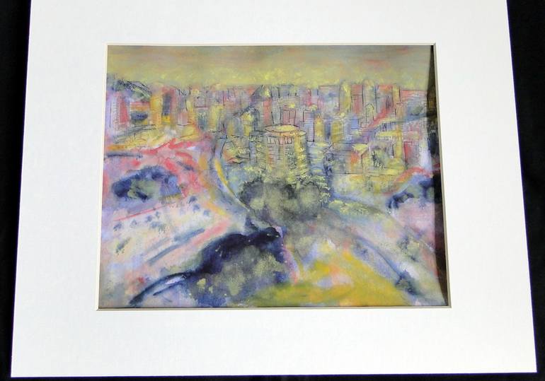 Original Abstract Cities Painting by Marie T Harris