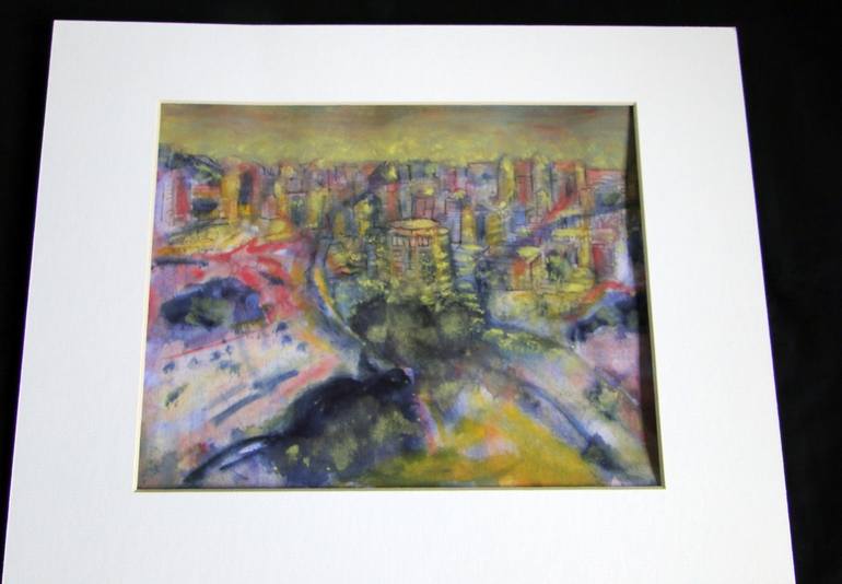 Original Abstract Cities Painting by Marie T Harris