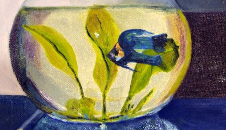 Original Impressionism Fish Painting by Marie T Harris
