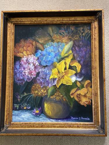 Original Fine Art Floral Paintings by Marie T Harris