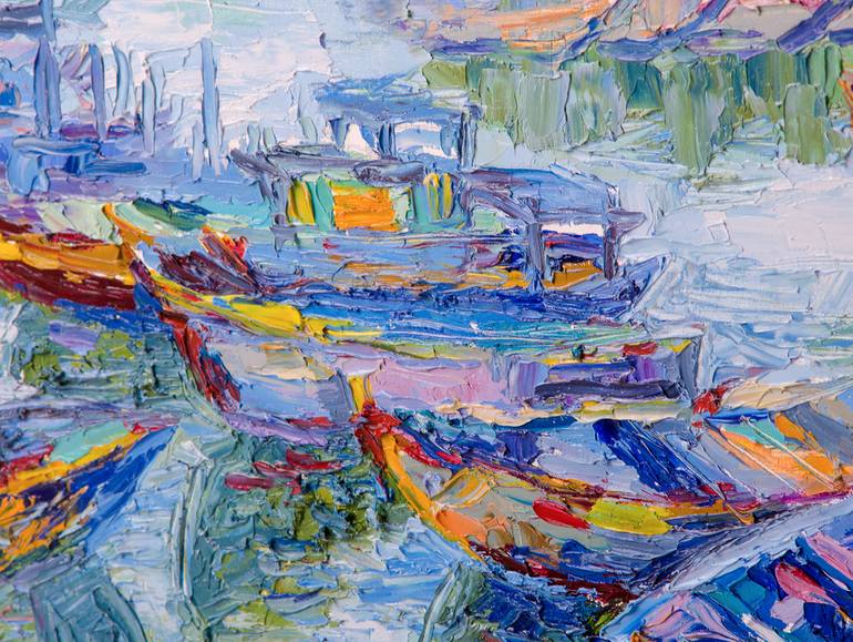 Original Fine Art Boat Painting by Tatiana Rusakova