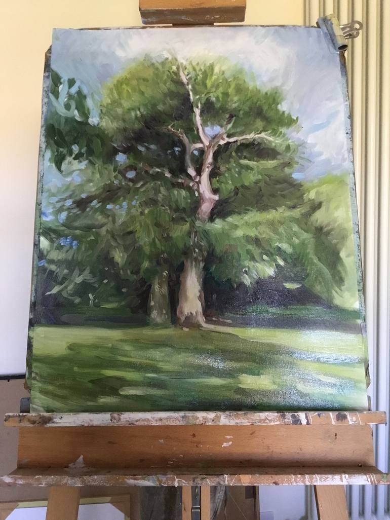 Original Impressionism Tree Painting by Jean Paton