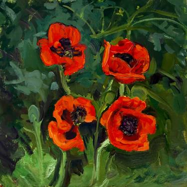 Original Expressionism Floral Paintings by Jean Paton