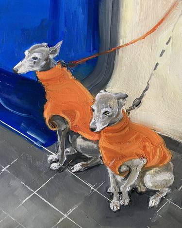 Taking the Whippet Dogs to Scotmid Supermarket thumb