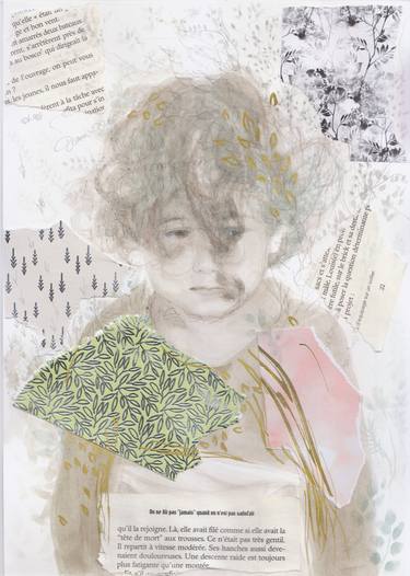 Original Figurative Children Collage by Magda Lazar