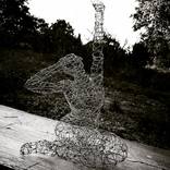 Contemplating' Male Wire Sculpture Sculpture by Simone