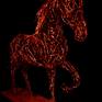 This horse is made out of copper wire with a wooden stand. Copper is wonderful to work with, the feel and the look is so beautiful. The copper will change the color over time which makes it also very speacial. 
I started making horses out of an interest for this beautiful animal and I love studing horses and making them.