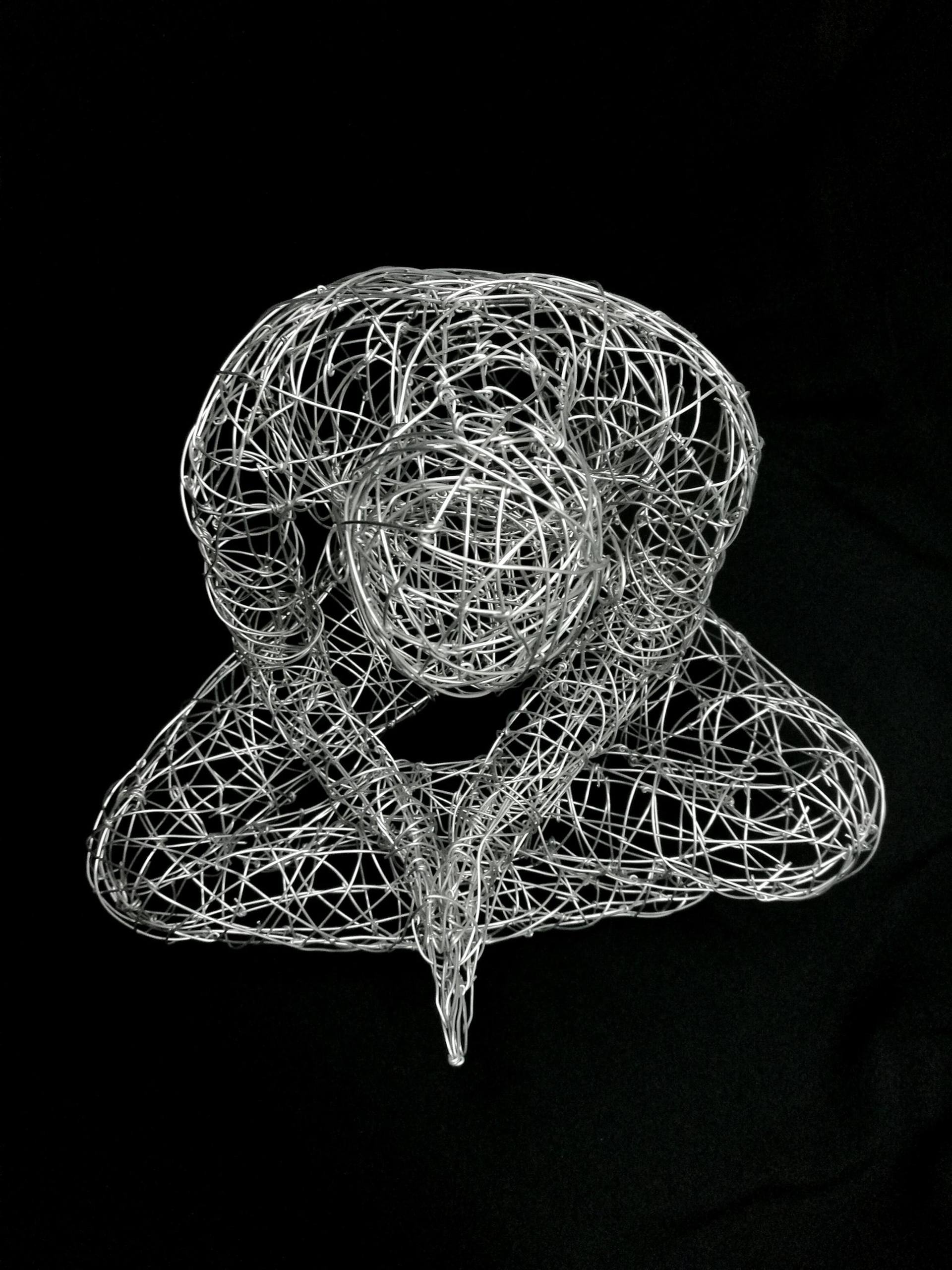 Contemplating' Male Wire Sculpture Sculpture by Simone Wojciechowski