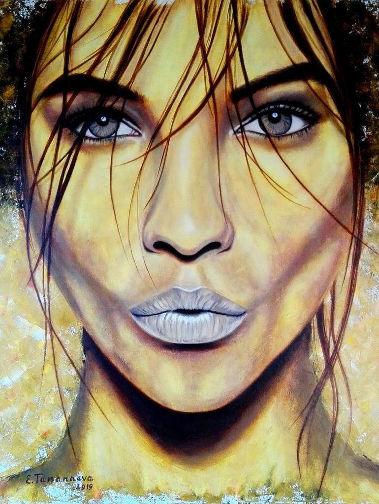 Original Modern Portrait Painting by Elena Tananaeva